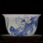 Treasure Jingdezhen Blue and White Porcelain Lotus Gaiwan