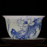 Treasure Jingdezhen Blue and White Porcelain Lotus Gaiwan