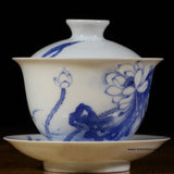 Treasure Jingdezhen Blue and White Porcelain Lotus Gaiwan