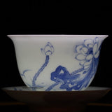 Treasure Jingdezhen Blue and White Porcelain Lotus Gaiwan