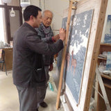 Treasure Jingdezhen Blue and White Porcelain Master Tea Bowl Contemplating Monk