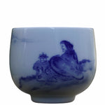 Treasure Jingdezhen Blue and White Porcelain Painting Tea Cup Zen Meditation