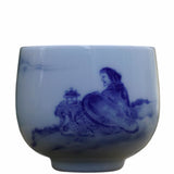 Treasure Jingdezhen Blue and White Porcelain Painting Tea Cup Zen Meditation