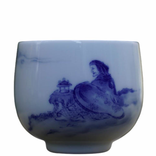 Treasure Jingdezhen Blue and White Porcelain Painting Tea Cup Zen Meditation