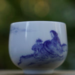 Treasure Jingdezhen Blue and White Porcelain Painting Tea Cup Zen Meditation