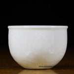 Treasure White Porcelain Teacup Elaborate Lotus Flower Relief