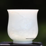 Treasure White Porcelain Tea Cup Elaborate Lotus Relief