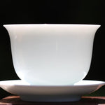 Treasure Yingqing White Porcelain Gaiwan Artisanal Relief Lotus 150ml