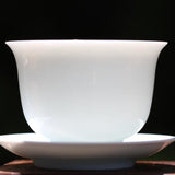 Treasure Yingqing White Porcelain Gaiwan Artisanal Relief Lotus 150ml