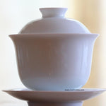 Treasure Yingqing White Porcelain Gaiwan Artisanal Relief Lotus 150ml