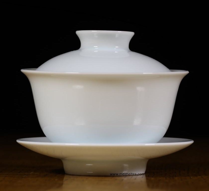 Tea Ware - Treasure Yingqing White Porcelain Gaiwan Buddha’s Belly