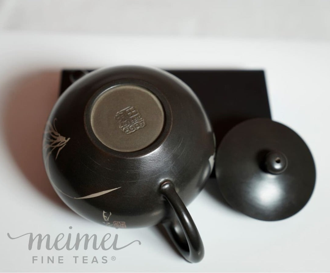 Jian Shui Purple Clay Teapot Orchid Dragon Pearl by Master Tian Jing