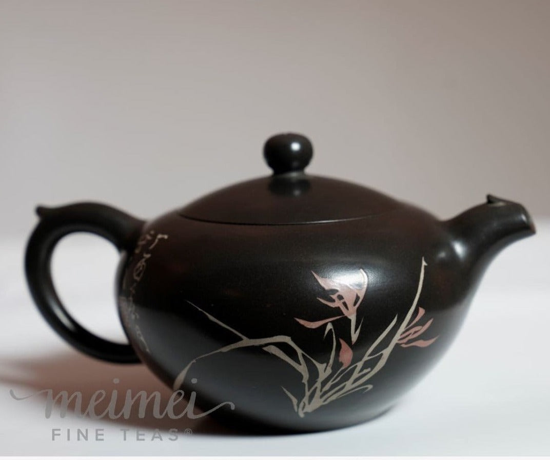 Jian Shui Purple Clay Teapot Orchid Dragon Pearl by Master Tian Jing