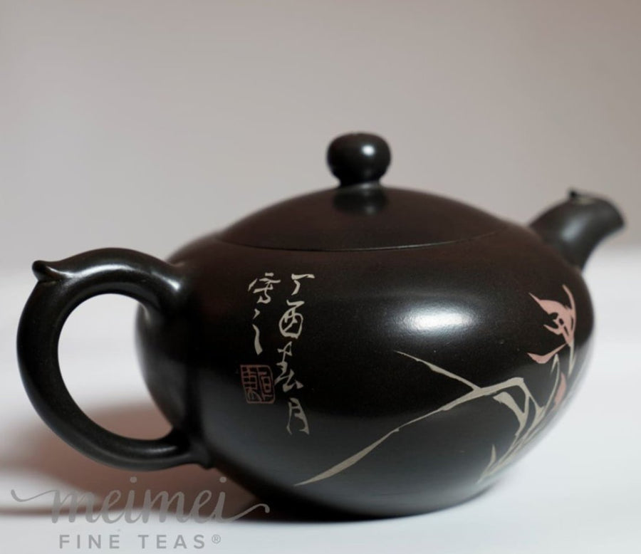 Jian Shui Purple Clay Teapot Orchid Dragon Pearl by Master Tian Jing