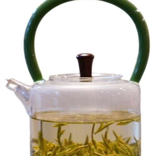 Borosilicate Glass Artisan Teapot with Strainer Hand-blown Tea Kettle