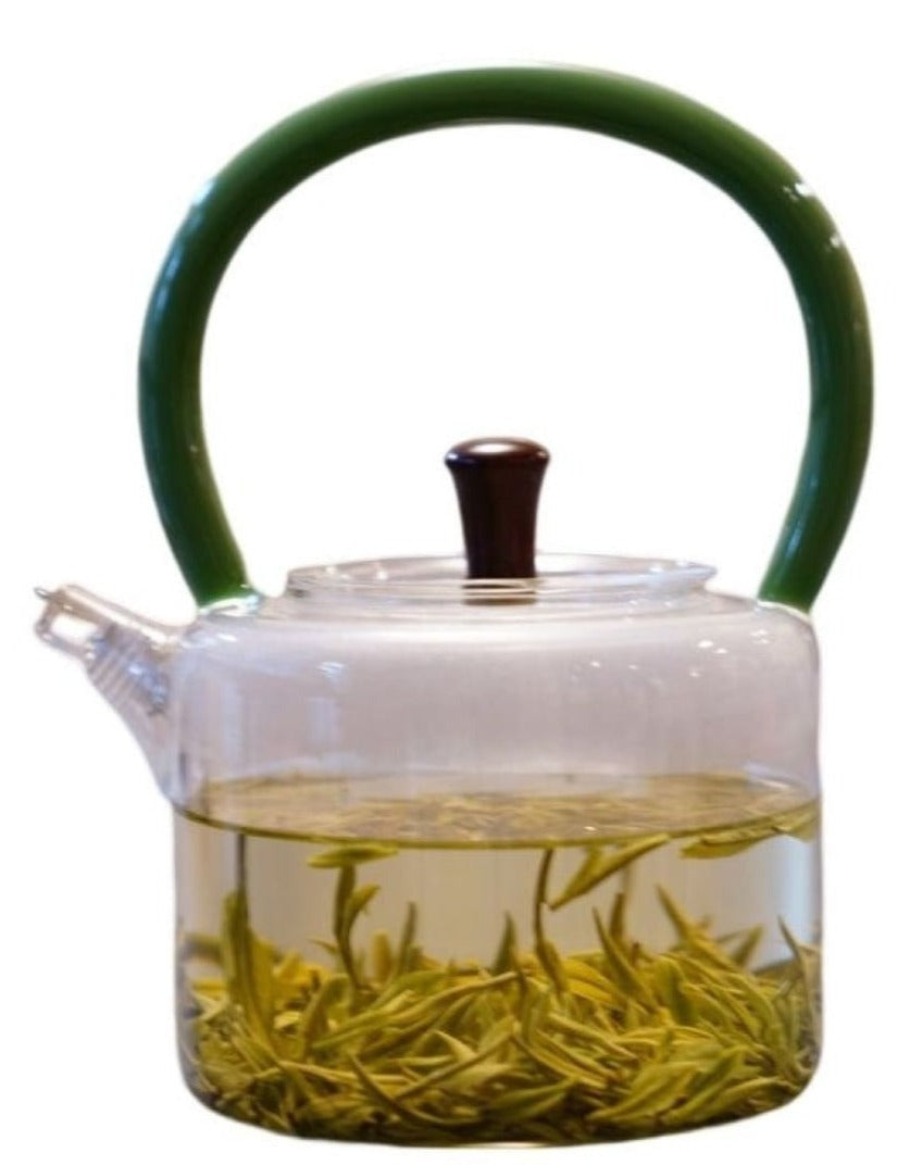 Tea Ware - Borosilicate Glass Artisan Teapot with Strainer Hand