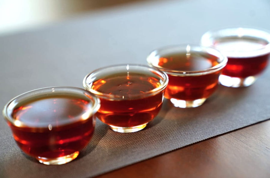 Clear Glass Gongfu Tasting Teacup 4-piece Set