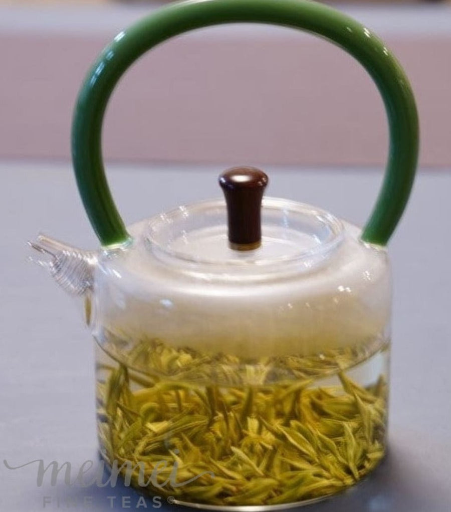 Meimei Fine Teas - Borosilicate Glass Artisan Teapot with Strainer  Hand-blown Tea Kettle Tea Warmer