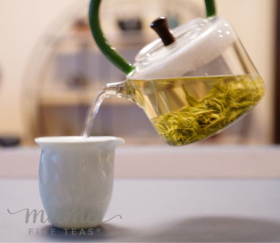 Borosilicate Glass Artisan Teapot with Strainer Hand-blown Tea Kettle Tea Warmer