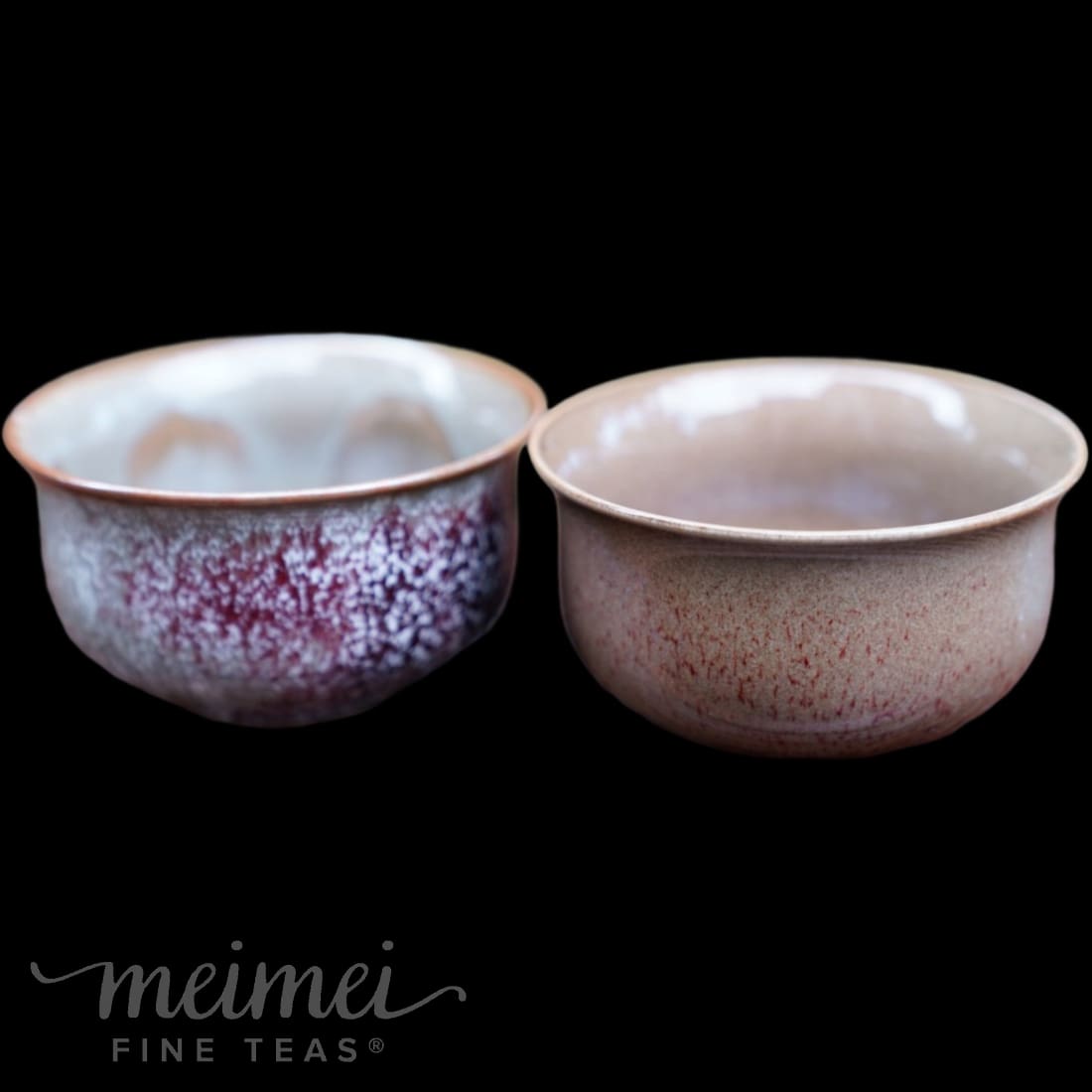 Jun Kiln Variable Glaze Teacup Pair Handmade