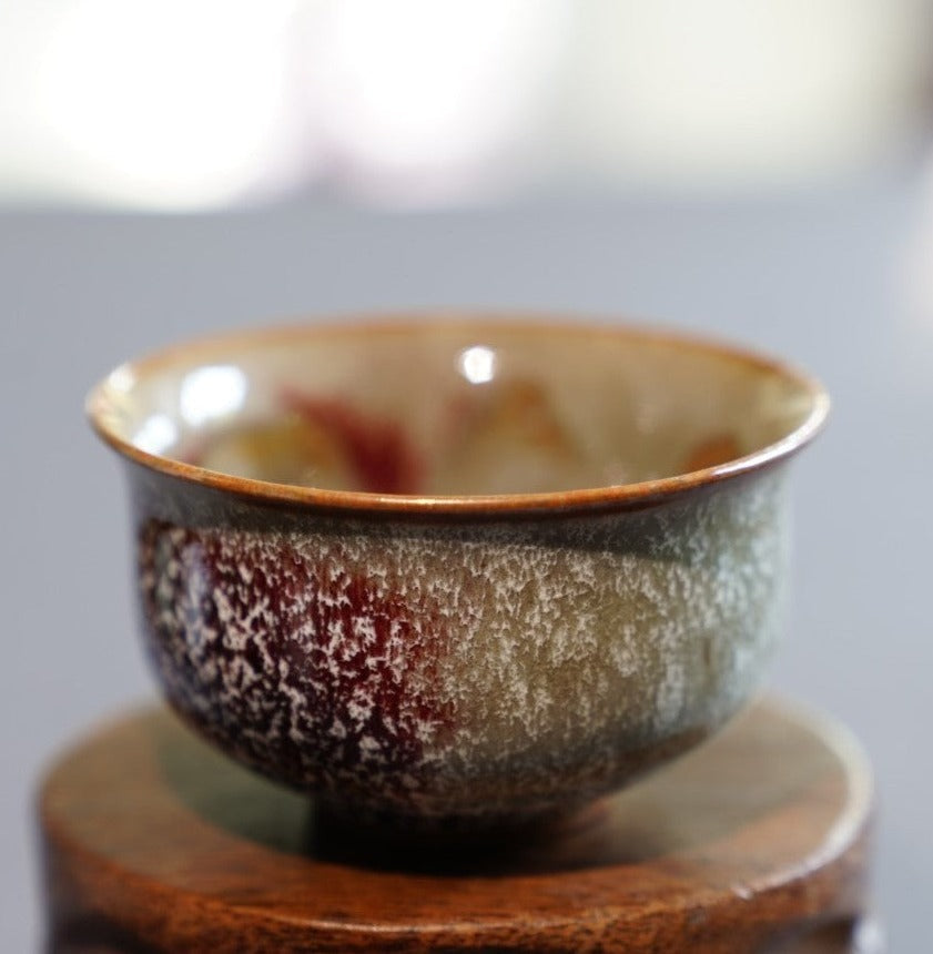 Jun Kiln Variable Glaze Teacup Pair Handmade