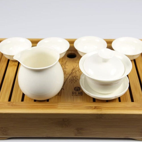 Portable Bamboo Gongfu Tea Service Tray with Water Storage