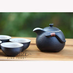 Rock Clay Gongfu Tea Service Teapot and Cups Portable Set