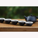 Rock Clay Gongfu Tea Service Teapot and Cups Portable Set