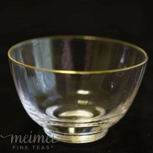 Sasaki Fancy Gold Rim Clear Glass Cup Handmade