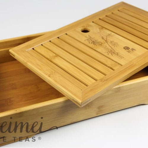 Portable Bamboo Gongfu Tea Service Tray with Water Storage